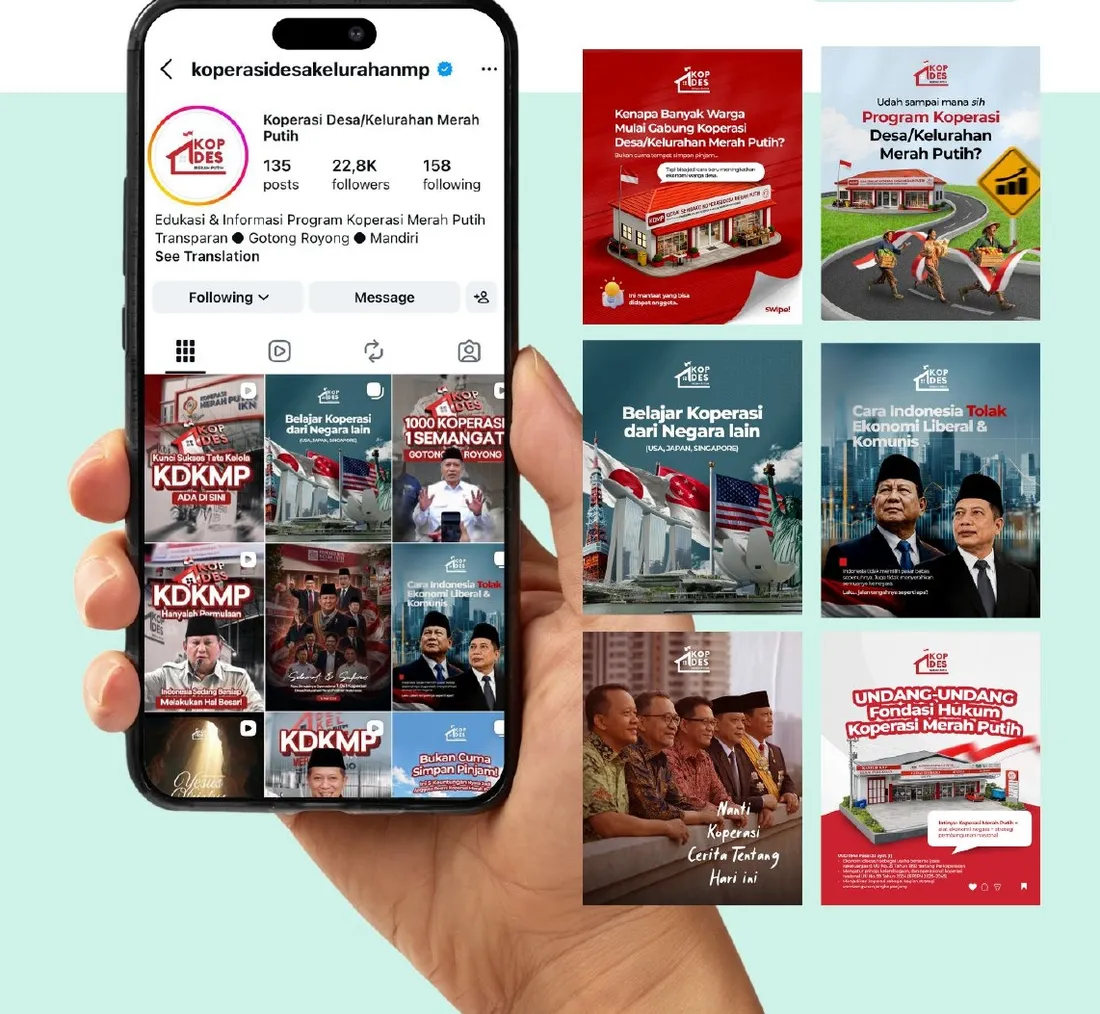 Visual kampanye Koperasi Desa/Kelurahan Merah Putih